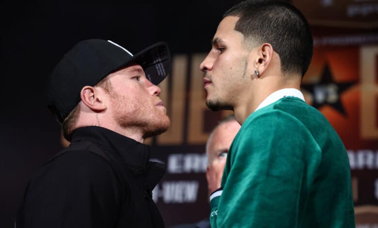 Canelo Álvarez vs Edgar Berlanga, una de las peleas del año este sábado en las Vegas. (@MGMGrand)