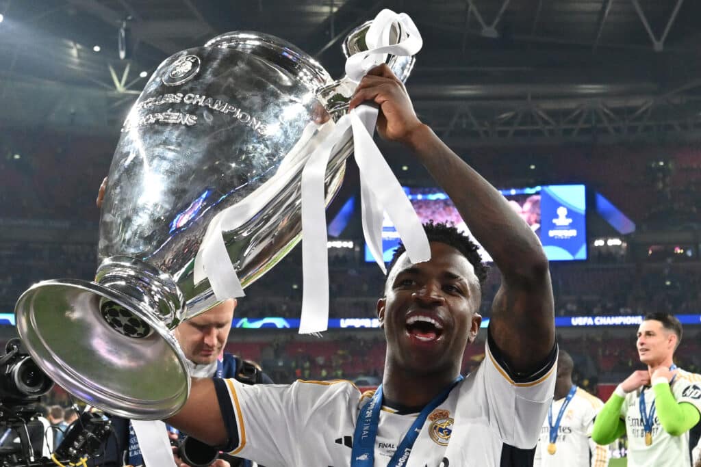 Balón de Oro 2024: Vinicius es el gran favorito de las casas de apuestas para llevarse el premio individual. ¿Lo logrará? (Photo by Glyn KIRK / AFP) (Photo by GLYN KIRK/AFP via Getty Images)