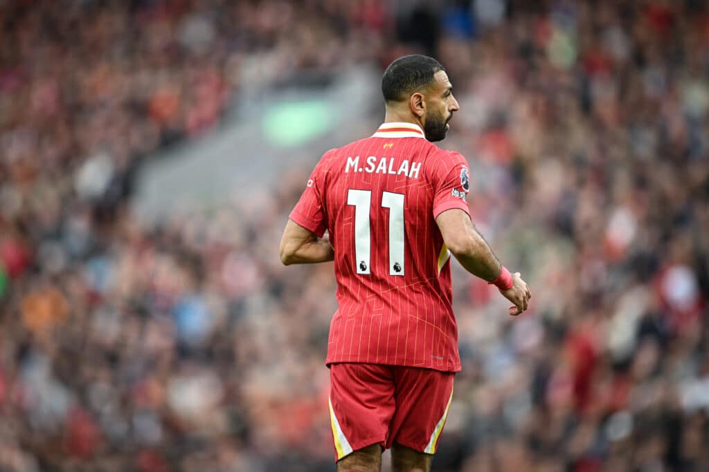 Crystal Palace vs Liverpool: en el último duelo de Champions League, Mohamed Salah se convirtió en el jugador africano con más goles de la competición, superando a Didier Drogba.(Photo by Michael Regan/Getty Images)