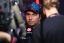 Checo Pérez al terminar su participación en el GP de Singapur.