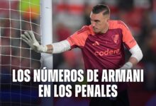 Los números de Franco Armani en las definiciones por penales