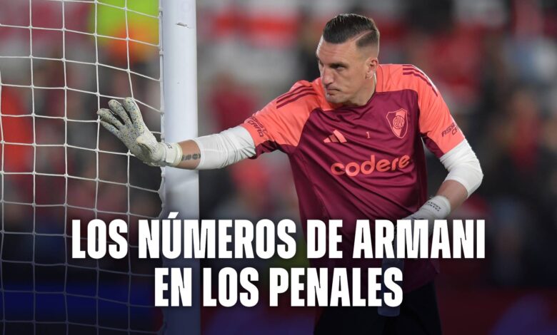 Los números de Franco Armani en las definiciones por penales