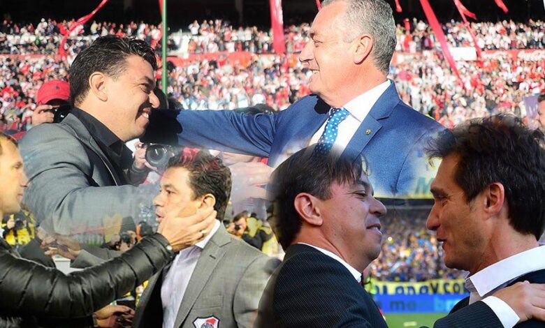 Marcelo Gallardo, mano a mano con los entrenadores de Boca