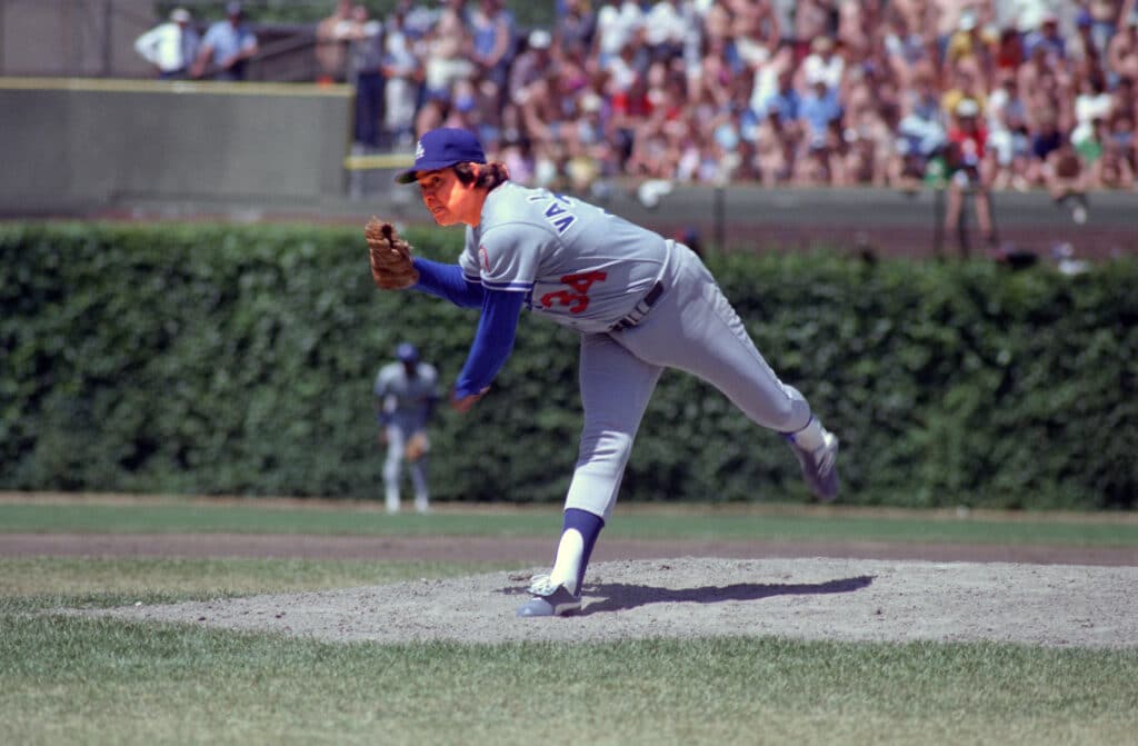 Fernándo Valenzuela con la LA Dodgers.