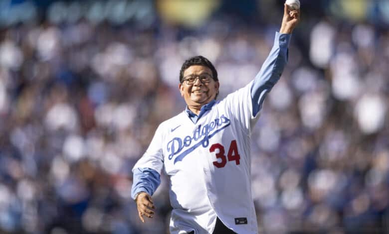 Fernándo Valenzuela, el legendario pitcher mexicano de los LA Dodgers.