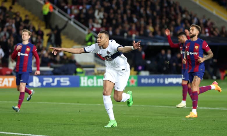 Kylian Mbappé PSG Barcelona Champions League