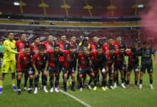 El equipo del Atlas en el Estadio Jalisco.