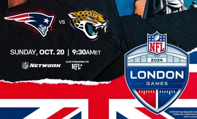 Jacksonville Jaguars vs New England Patriots será el cierre de la gira en Inglaterra de la NFL.