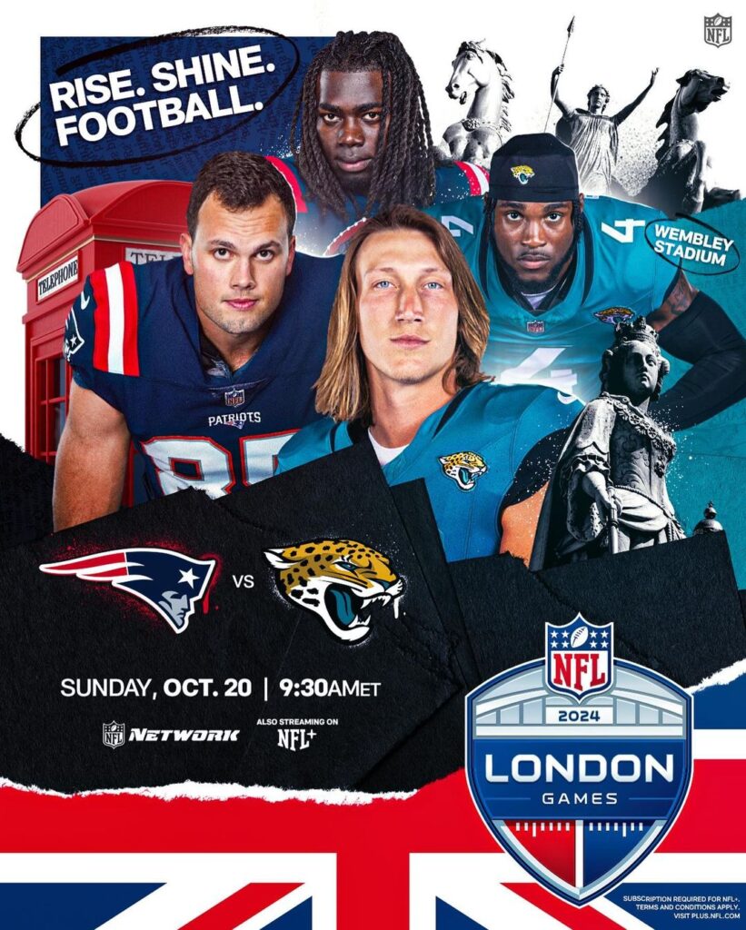 Jacksonville Jaguars vs New England Patriots será el cierre de los partidos en Inglaterra de la NFL.