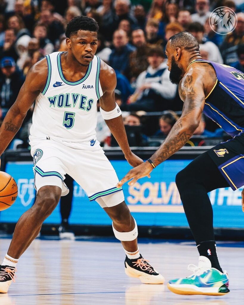 Anthony Edwards ante LeBron James: uno de los duelos que tendrá Los Ángeles Lakers vs Minnesota Timberwolves en el estreno de la NBA.