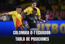 Colombia vs. Ecuador tabla de posiciones