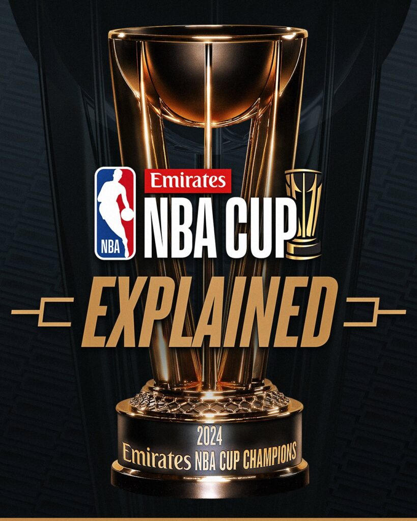 Esta es el trofeo que se le entregará al campeón de la Emirates NBA Cup.