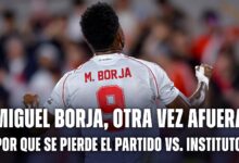 Miguel Borja se perderá el partido de River vs. Instituto