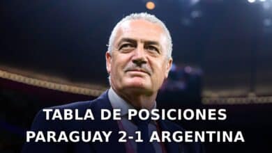 TABLA DE POSICIONES TRAS PARAGUAY VS ARGENTINA