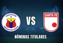 Pasto vs. Santa Fe Liga BetPlay 2024 nóminas