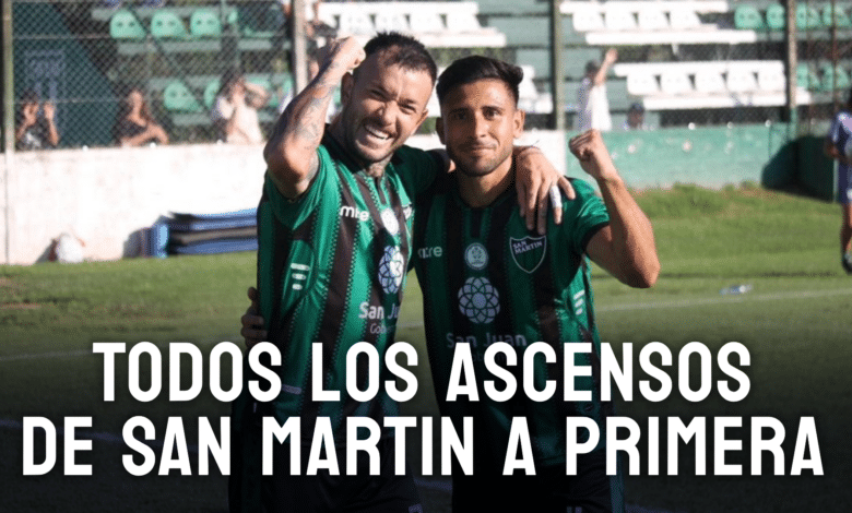 San Martín (SJ) y todos sus ascensos a Primera División.