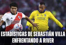 Los números de Sebastián Villa enfrentando a River Plate