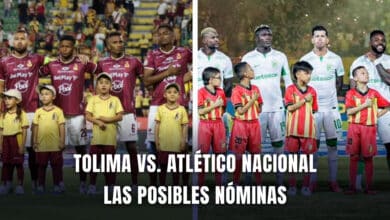 Tolima vs. Atlético Nacional Liga BetPlay 2024 nóminas