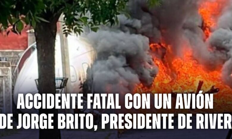 Accidente fatal: se estrelló el avión de Jorge Brito, sin el presidente de River a bordo