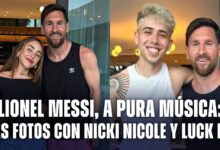 Nicki Nicole y Luck Ra junto a Lionel Messi