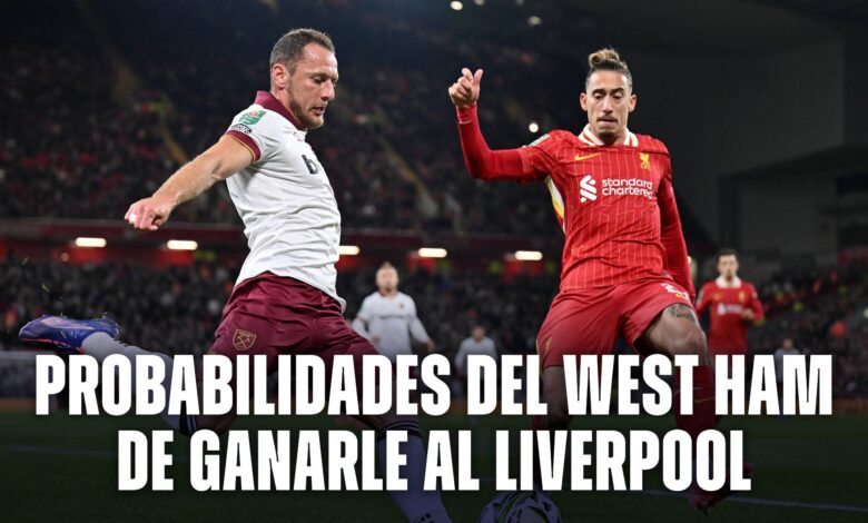 Las probabilidades de un triunfo del West Ham vs. Liverpool