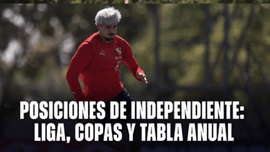 Las posiciones de Independiente en la liga, Sudamericana y Tabla anual.