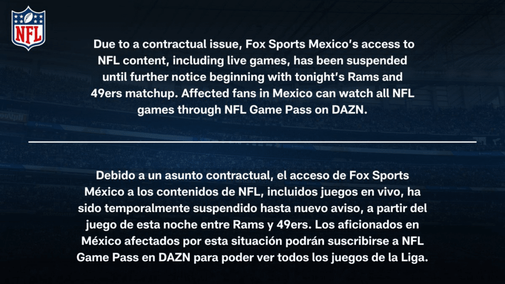 comunicado sobre fox sports mexico