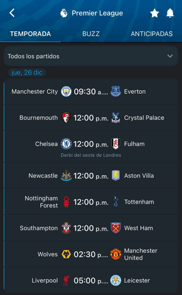 El especial de "Boxing Day" de la Premier League en la navidad 2024.