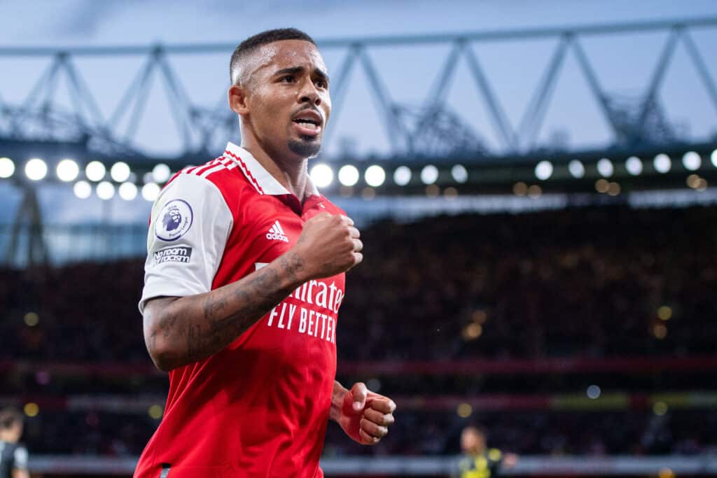 Arsenal vs Manchester United: Gabriel Jesús ha sido la principal arma de ataque en estos últimos juegos, volviendo a mostrar esa versión que ilusionó al mundo del fútbol. (Photo by Sebastian Frej/MB Media/Getty Images)