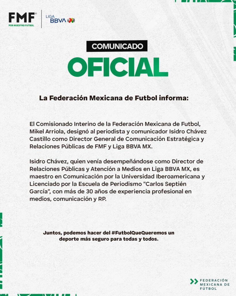 Isidro Chávez Castillo comunicado oficial