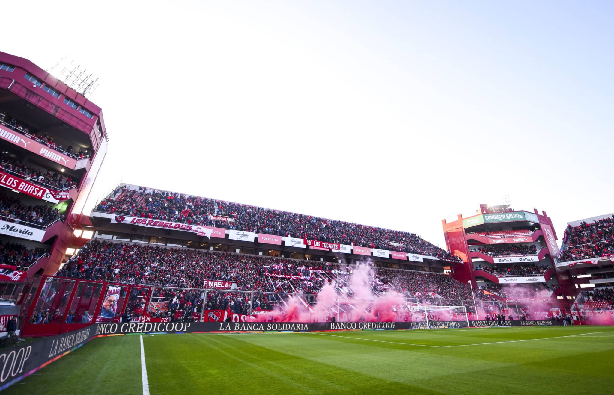 Independiente's sea of red in the stadium