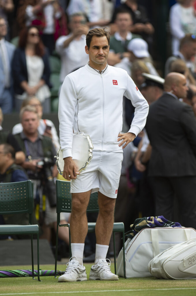 Roger Federer in the all-white of Wimbledon!
