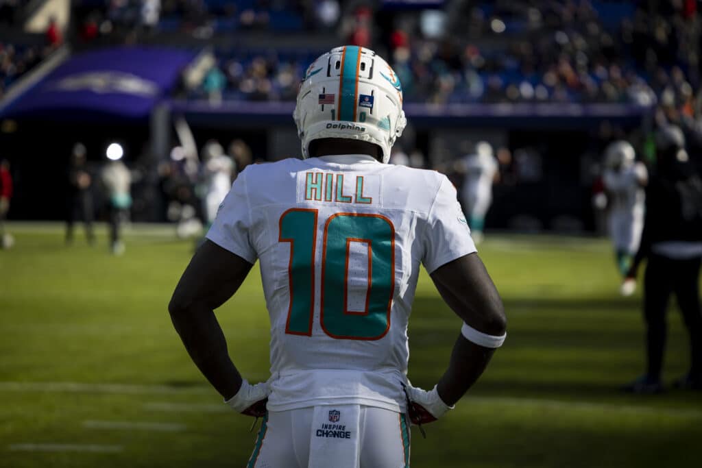 Tyreek Hill #10 of the Miami Dolphins