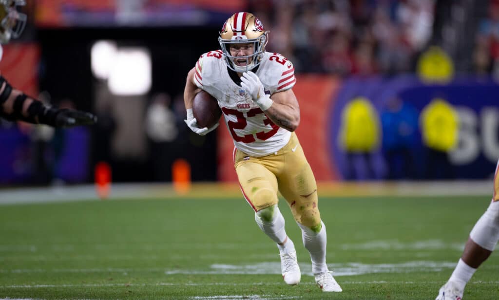 Christian McCaffrey #23 of the San Francisco 49ers