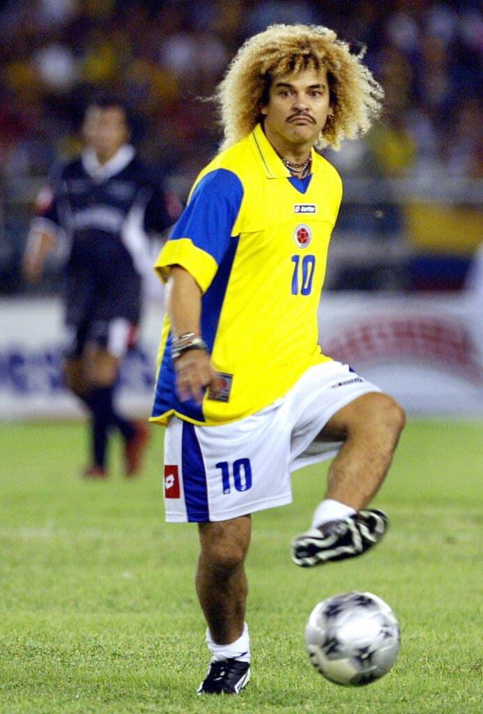 Colombian soccer star Carlos "El Pibe" Valderrama 