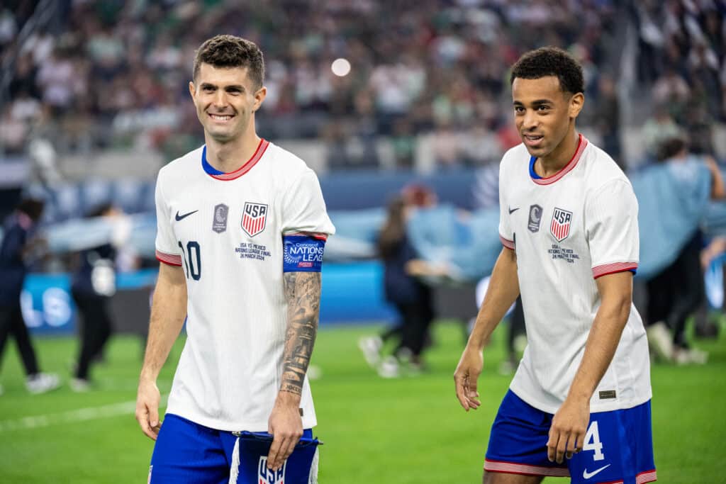 Christian Pulisic #10 of United States and Tyler Adams #4 of United States 