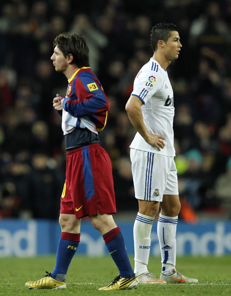 Cristiano Ronaldo of Real Madrid and Lionel Messi of Barcelona 