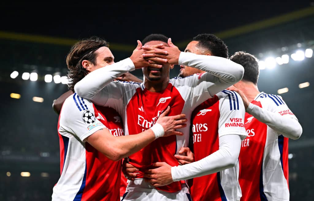 Gabriel does Gyokeres' celebration in the Champions League