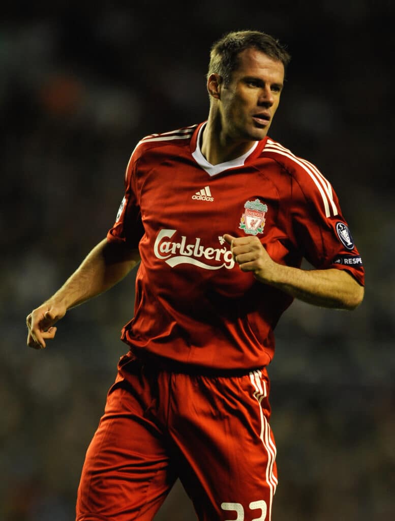  Jamie Carragher of Liverpool in action 