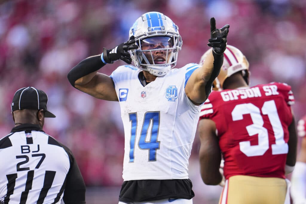 Amon-Ra St. Brown of the Detroit Lions