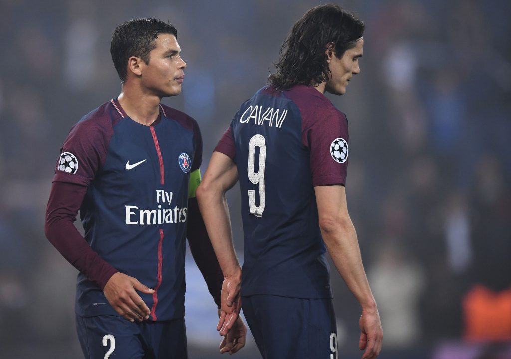 Thiago Silva e Cavani no PSG