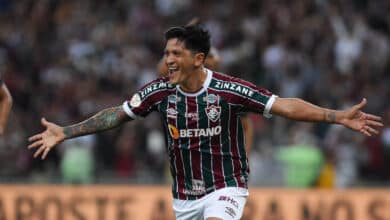 Germán Cano comemorando gol pelo Fluminense