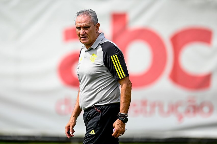 Tite treinando o Flamengo