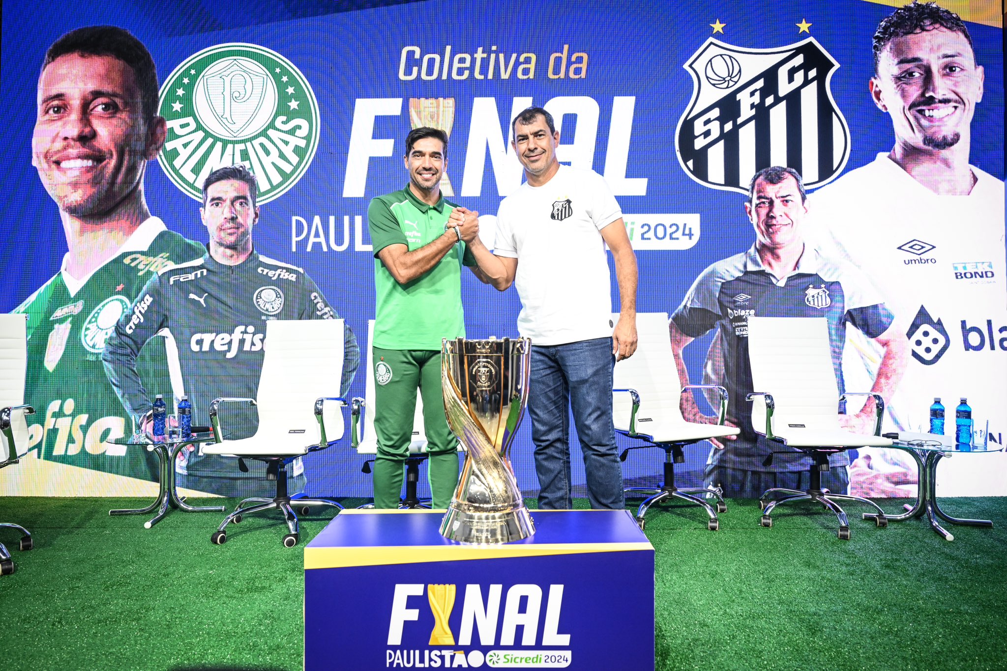 Abel Ferreira e Fábio Carille final do Paulista 2024