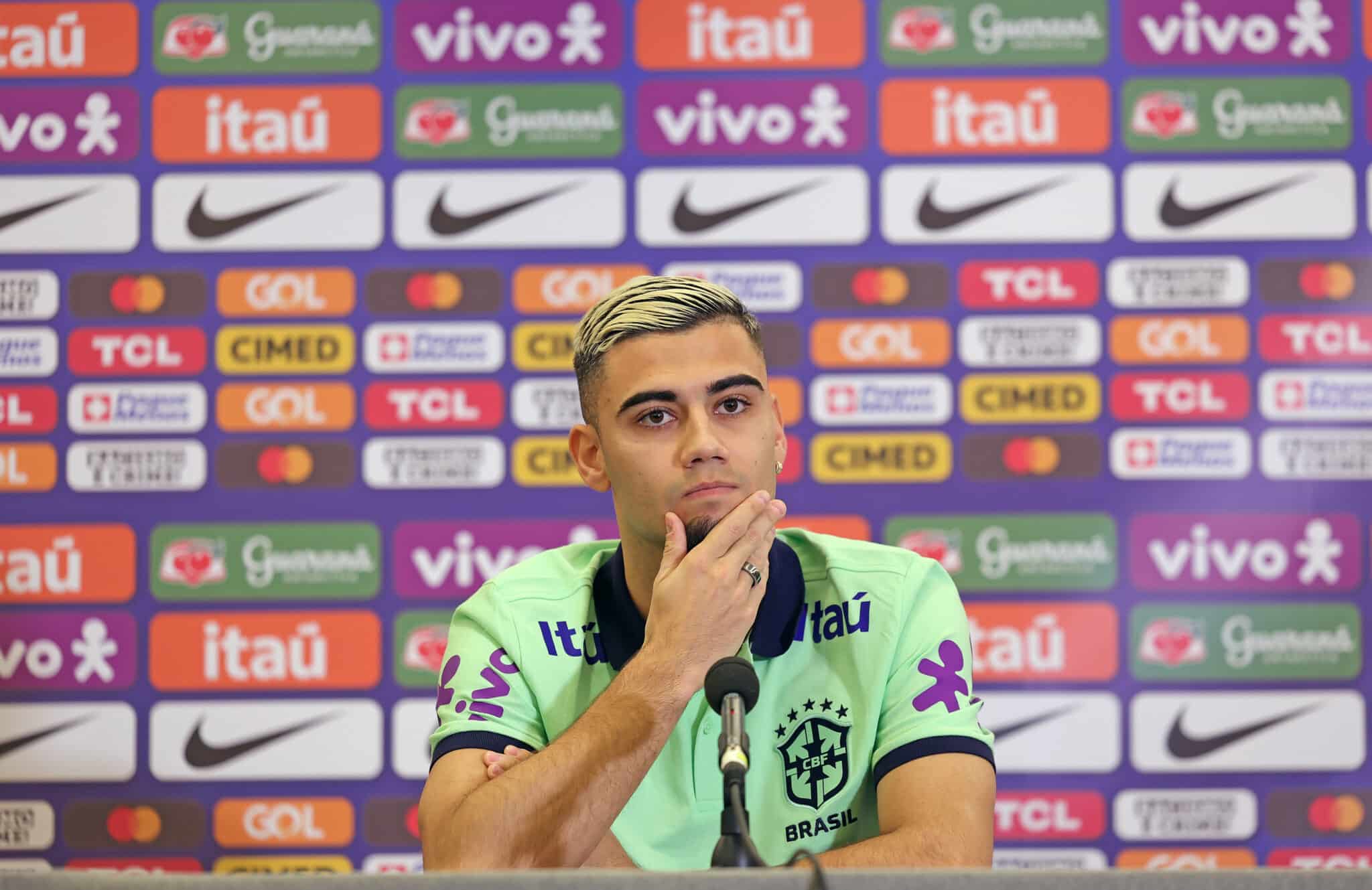 Andreas Pereira em coletiva pela Seleção