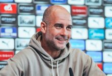 Guardiola em coletiva do Manchester City