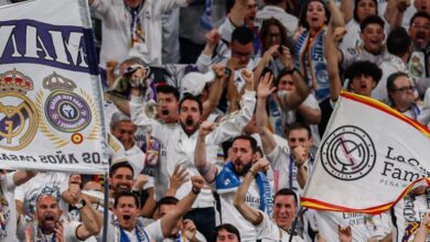 Torcida do Real Madrid comemora gol