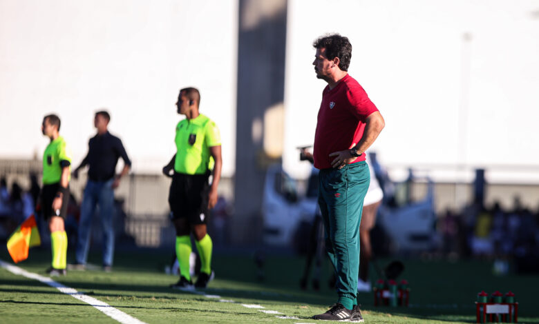 Fernando Diniz em jogo do Flu pela Copa do Brasil