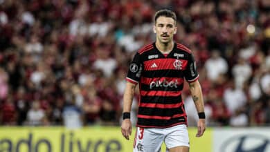 RJ - RIO DE JANEIRO - 10/04/2024 - COPA LIBERTADORES 2024, FLAMENGO X PALESTINO - Leo Ortiz jogador do Flamengo durante partida contra o Palestino no estadio Maracana pelo campeonato Copa Libertadores 2024. Foto: Thiago Ribeiro/AGIF