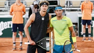 Rafael Nadal e Zverev em Roland Garros